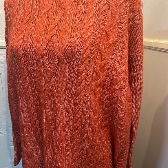 CAbi Women's Cable Knit Sweater - Rust - Picture 7 of 9